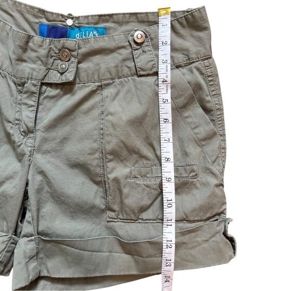 Delia*s Cargo Shorts Cuff Flat Front Vintage Junior Size 9 - Picture 5 of 9